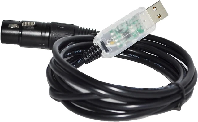 Main image of USB RS485 to XLR 3P Female Socket DMX512 Cable Fixture QLC Q Light Controller+ Freestyler Stage Controller KABLE(3 metre,Color F)