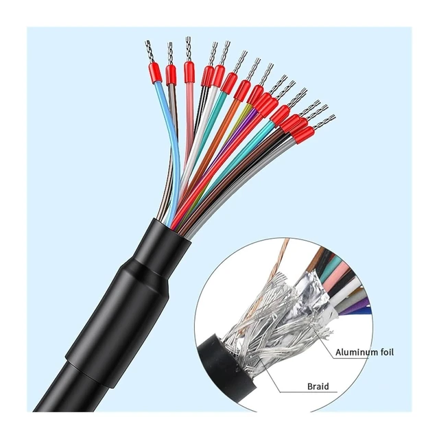 Alt view image 6 of 7 - DB9 DB15 DB25 DB37 Connector M/F Serial Cable RS232 D-SUB 9 Pin 15 25 37 Male/Female Extension (Size : 5M, Color Metal Female)(10M)