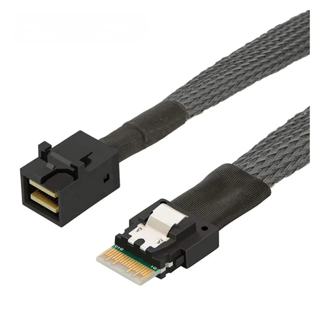 Alt view image 6 of 6 - PCIE4.0 S/AS HD SFF-8643 36PIN to Slimline S/AS SFF-8654 4i 38P Cord(0.5m)