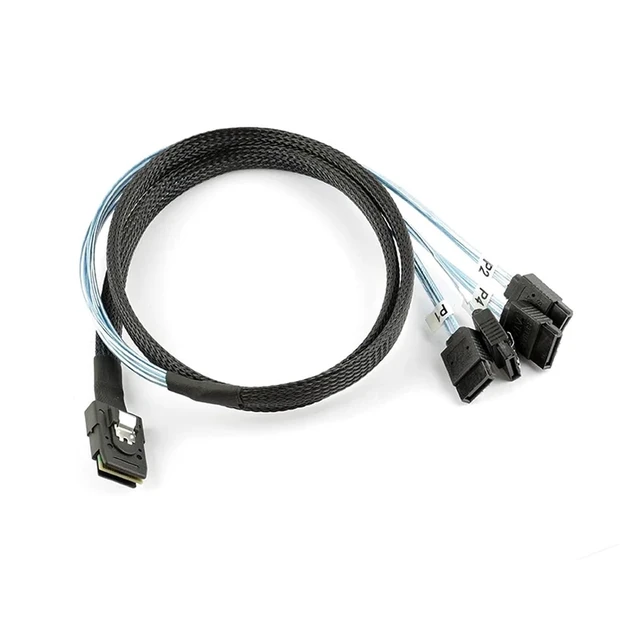 Alt view image 2 of 6 - S/AS 36P SFF 8087 to 4 SATA3 6G Array Card 1 Change 4 Data Connection Server Cables(0.75m)