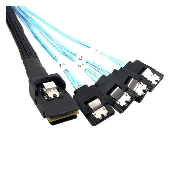 Alt view image 4 of 6 - S/AS 36P SFF 8087 to 4 SATA3 6G Array Card 1 Change 4 Data Connection Server Cables(0.75m)