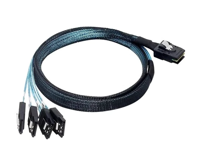 Alt view image 6 of 6 - S/AS 36P SFF 8087 to 4 SATA3 6G Array Card 1 Change 4 Data Connection Server Cables(0.75m)