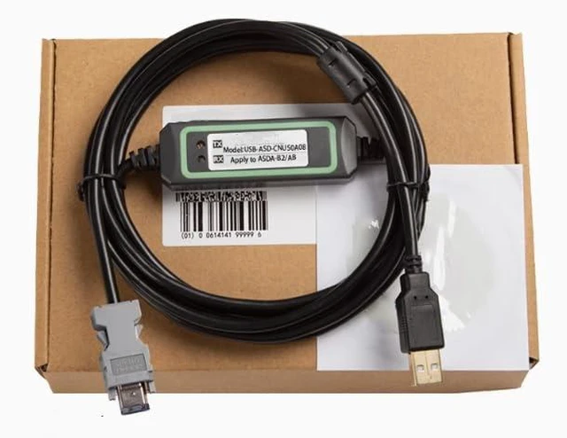 Main image of USB-ASD-CNUS0A08 for ASDA-B2/AB E3 B3 Servo Drive Programming Data Download Cable Gold-Plated High-Speed Stable Model FT232RL Chip Black 3 metres