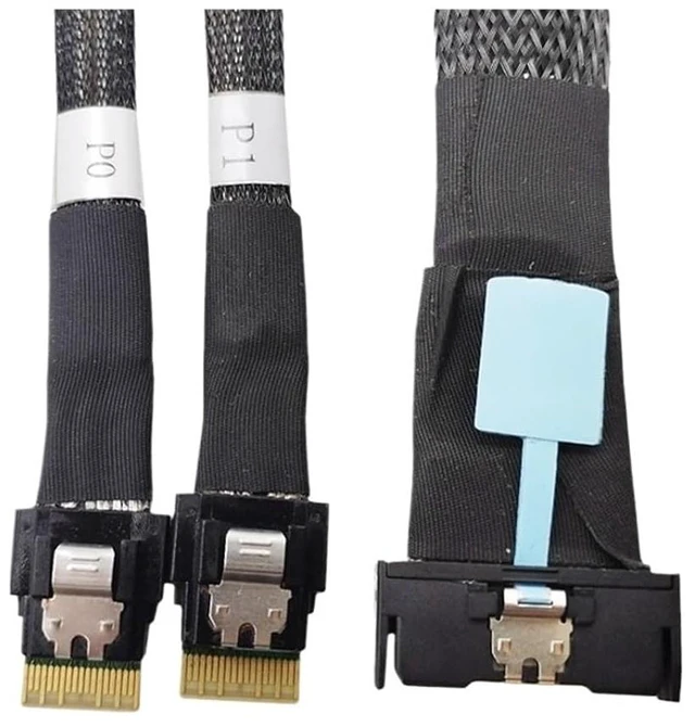 Alt view image 2 of 3 - MCIO 8i Slimline S/AS to SFF-8654 4i Cord PCIE5.0 Server Adapter Cord Male to Male Server High-Speed Adapter Cord 50cm