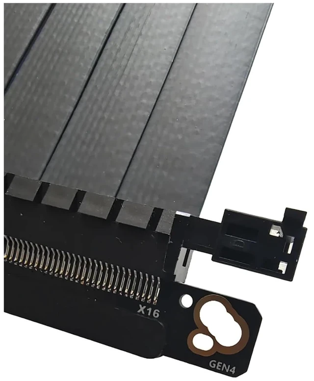 Alt view image 5 of 7 - High Speed PCIe 4.0 X16 Riser Double Reverse Graphics Card Extension Cord PCI Gen 4 GPU ITX PC Connector(17CM,Silver)