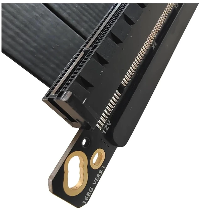 Alt view image 6 of 7 - High Speed PCIe 4.0 X16 Riser Double Reverse Graphics Card Extension Cord PCI Gen 4 GPU ITX PC Connector(17CM,Silver)