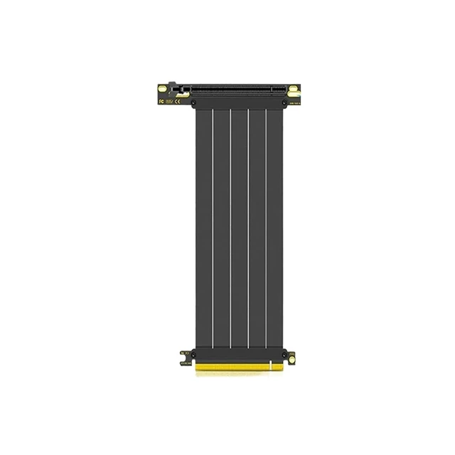 Alt view image 2 of 5 - GPU Extension Cable 200mm Shielded Flexible 90° Mounting Graphics Card Cable PCIE4.0 X16 Riser Video Card for GPU(PCI-E 3.0,Black-15cm)
