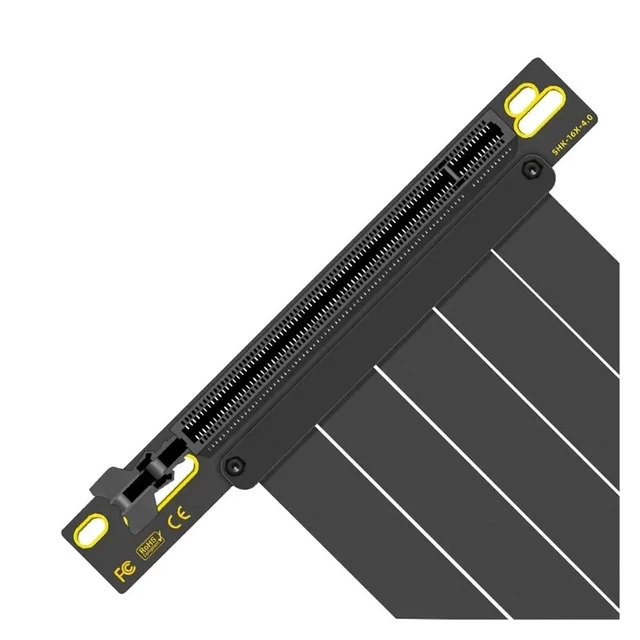 Alt view image 4 of 5 - GPU Extension Cable 200mm Shielded Flexible 90° Mounting Graphics Card Cable PCIE4.0 X16 Riser Video Card for GPU(PCI-E 3.0,Black-15cm)