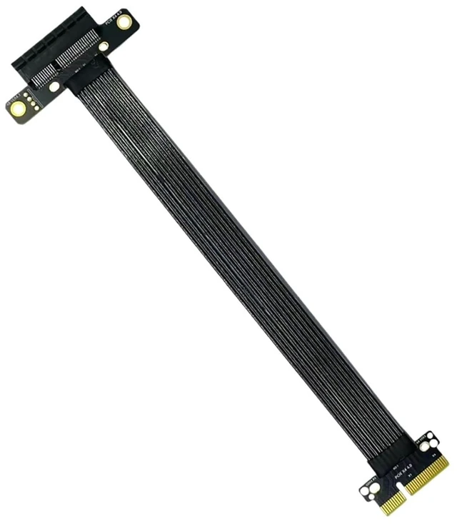 Main image of PCI-E 4.0 to X4 16X Riser Extension Cable Gen4 PCIe Extender Silver-Plated Cord Flexible for GPU SSD Adapter(25cm,X4 to 4X)