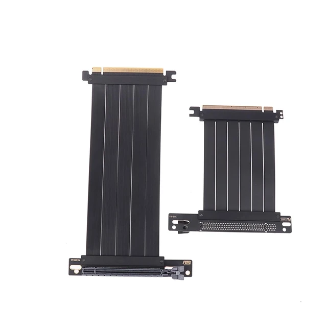 Alt view image 2 of 4 - Full Speed PCIE 3.0 4.0 16x Riser Cable Graphics Card Extension Cable PCIE GPU Expansion Card Riser Shielded Extender(4.0 90 20cm)