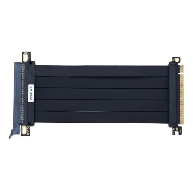 Alt view image 4 of 7 - PCIe 4.0 X16 Riser PCI Gen 4 GPU Extension Cord Extension Port 180 Degree Adapter Graphics Card Extension Cable(25cm)