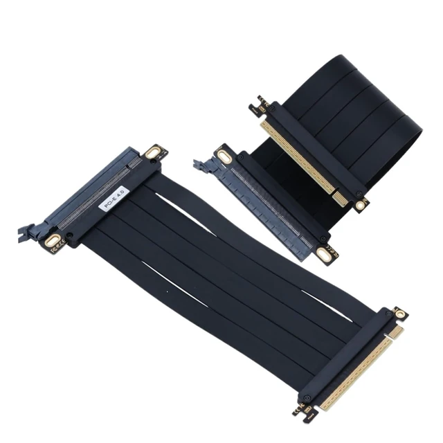 Alt view image 3 of 7 - PCIe 4.0 X16 Riser PCI Gen 4 GPU Extension Cord Extension Port 180 Degree Adapter Graphics Card Extension Cable(25cm)