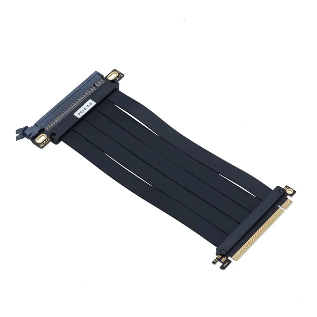 Alt view image 5 of 7 - PCIe 4.0 X16 Riser PCI Gen 4 GPU Extension Cord Extension Port 180 Degree Adapter Graphics Card Extension Cable(25cm)