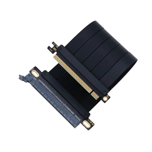 Alt view image 6 of 7 - PCIe 4.0 X16 Riser PCI Gen 4 GPU Extension Cord Extension Port 180 Degree Adapter Graphics Card Extension Cable(25cm)