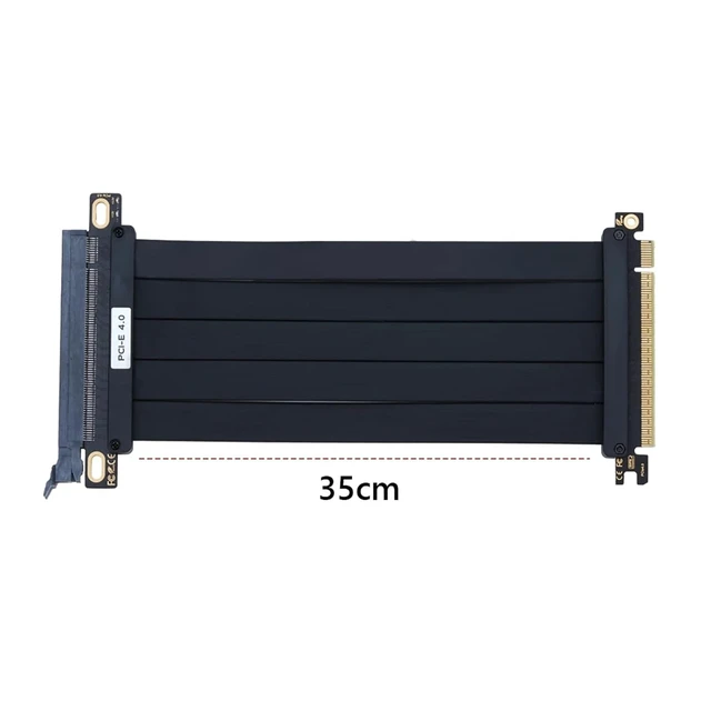 Alt view image 7 of 7 - PCIe 4.0 X16 Riser PCI Gen 4 GPU Extension Cord Extension Port 180 Degree Adapter Graphics Card Extension Cable(25cm)