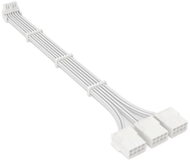 Main image of 90 Degree 12+4Pin 12VHPWR to 3pcs PCi-E GPU 8Pin Graphics Video Card PCIE 5.0 3090Ti 4090 4080 PSU Adapter Extension Cable(3 8P FullWhite A)