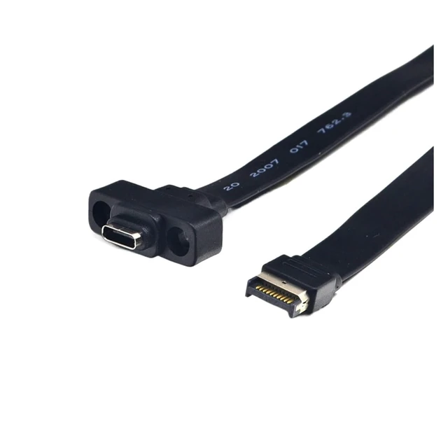 Alt view image 2 of 7 - Connectors USB 3.1 Front Panel TY>pe E to TY>pe C Extension Cable Gen 2 10Gbps Internal Adapter Cable with 2 Screws 30cm/50cm/80cm(80cm)
