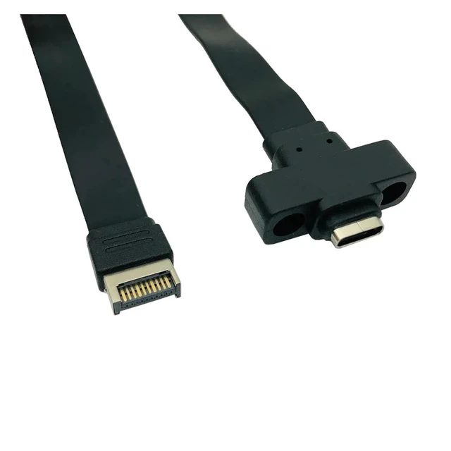 Alt view image 3 of 7 - Connectors USB 3.1 Front Panel TY>pe E to TY>pe C Extension Cable Gen 2 10Gbps Internal Adapter Cable with 2 Screws 30cm/50cm/80cm(80cm)