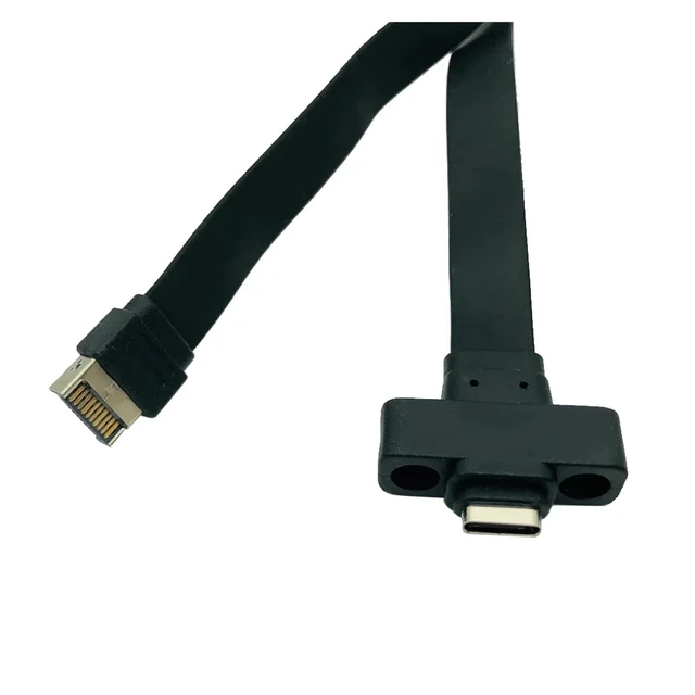 Alt view image 4 of 7 - Connectors USB 3.1 Front Panel TY>pe E to TY>pe C Extension Cable Gen 2 10Gbps Internal Adapter Cable with 2 Screws 30cm/50cm/80cm(80cm)