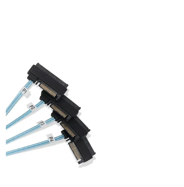 Alt view image 3 of 4 - PCI-E Slimline S/AS 4.0 SFF-8654 8i to 8X SATA Cable 4X M1ni S/AS 29Pin SFF-8482 Computer Server Array Disk Cord Hub 6Gbps Rate(1m,8X to 8-SATA)