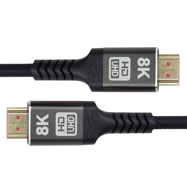 Alt view image 3 of 7 - PremiumCord 8K Ultra High Speed HDMI 2.1 Cable M/M 48Gbps with Ethernet, Video Resolution 8K @ 60Hz, Deep Colour, 3D, EDID, ARC, HDR, 3X Shielded, Textile Cable Braid, Gold-Plated, Length 7 m