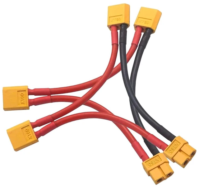 Main image of 2Pcs 14Awg Xt60 Parallel Bettery Connector 2-Male to 1-Female Xt-60 Cable Dual Extension Y Splitter Harness Adapter for Rc New 2026 High for Reliable Electronic Component