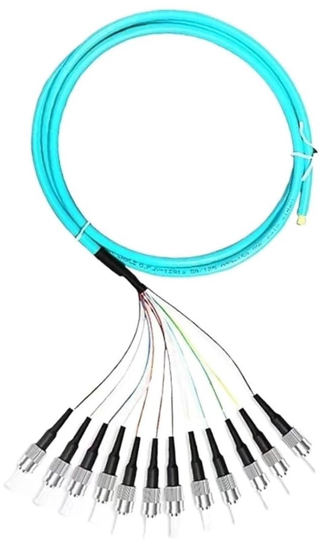 Main image of Optical Fiber Pigtails 12 Colored SC OM3 / OM4 10 Gigabit multimode FC LC ST Bundle Pigtail(ST OM4)