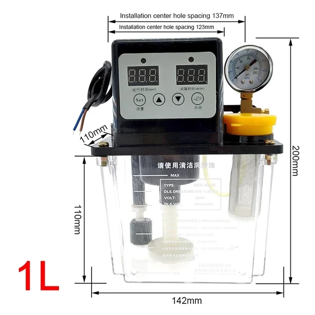 Alt view image 6 of 6 - 1pcs 1L Automatic Lubricant Pump Automatic Lubricating Oil Pump Electromagnetic Lubrication Pump Lubricator
