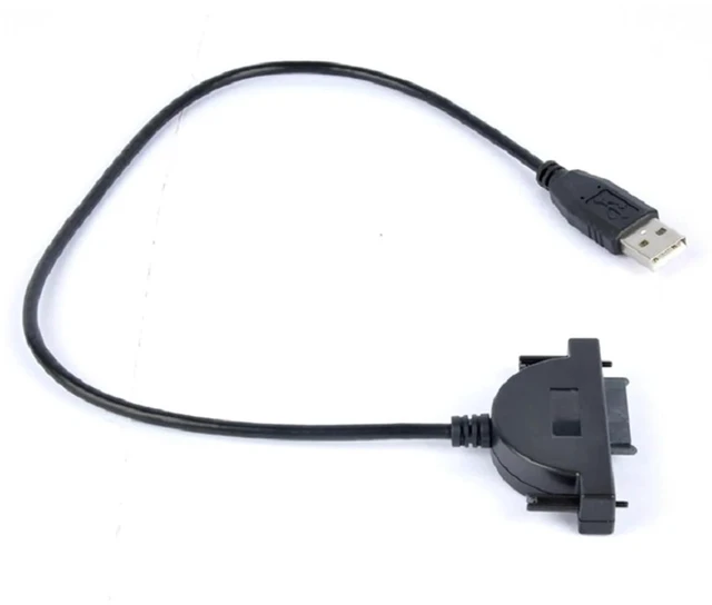 Alt view image 3 of 7 - External Optical Drive Converter Cable USB Adapter USB 2.0 to Sata 6P+7P 13Pin CD DVD ROM Slimline Sata for Laptop