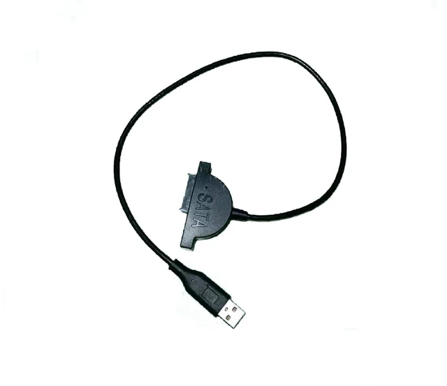 Alt view image 6 of 7 - External Optical Drive Converter Cable USB Adapter USB 2.0 to Sata 6P+7P 13Pin CD DVD ROM Slimline Sata for Laptop
