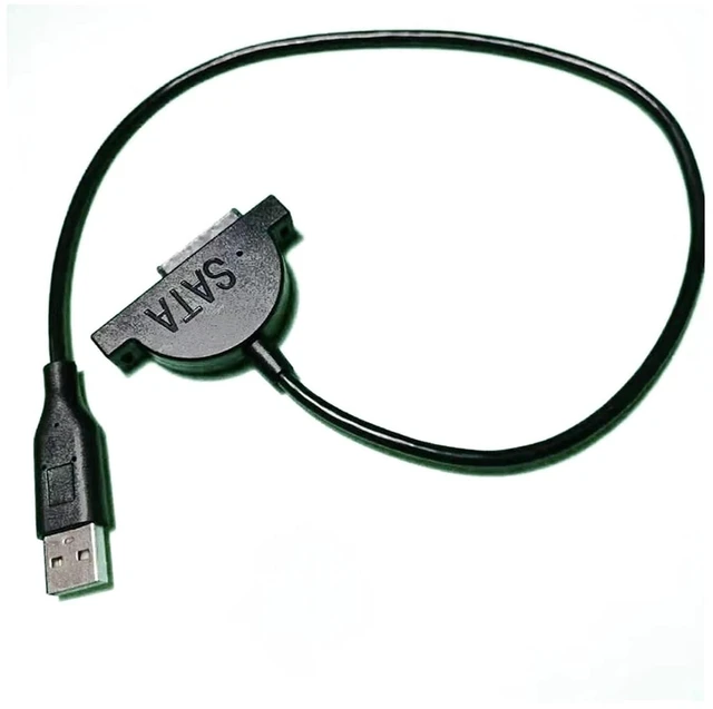 Alt view image 4 of 7 - External Optical Drive Converter Cable USB Adapter USB 2.0 to Sata 6P+7P 13Pin CD DVD ROM Slimline Sata for Laptop