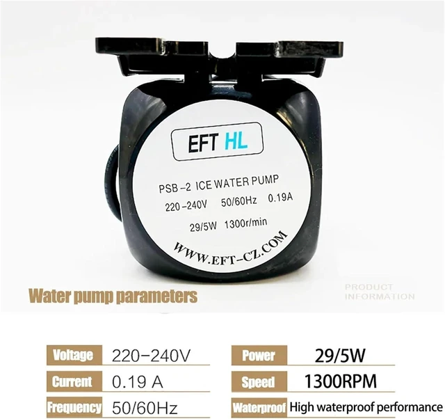 Alt view image 3 of 6 - 1PCS 5W Ice Machine PSB-2 Universal Water Pump 220V-240V Ice Water Pump Motor Speed 1300RPM 0.19A 50HZ/60HZ