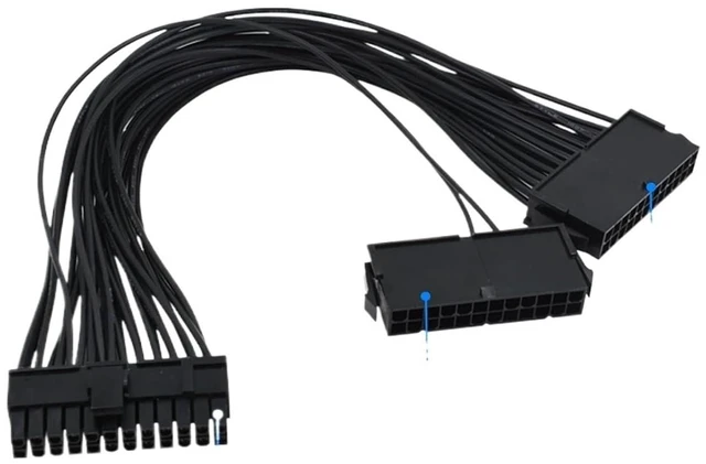 Alt view image 2 of 7 - 30CM PSU ATX 24Pin Power Supply Synchronizer Male to Female ATX Mining Supply Sync Starter ADD2PSU Riser for GPU
