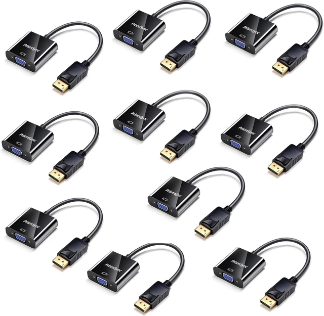 Main image of DisplayPort to VGA Adapter 10-Pack for Laptop to Projector 1080p