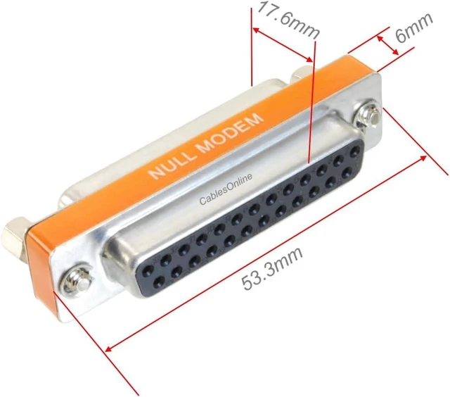 Alt view image 3 of 4 - CablesOnline DB25 Null Modem Female to Female Slimline Data Transfer Adapter/Gender Changer, (10-Pack) (AD-N03M-10)