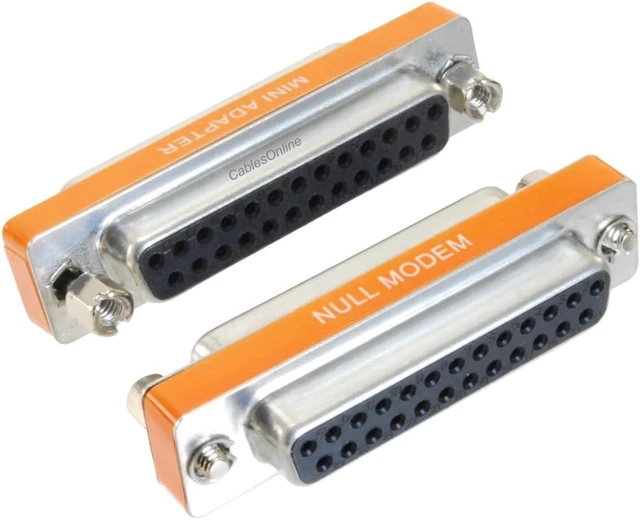 Alt view image 4 of 4 - CablesOnline DB25 Null Modem Female to Female Slimline Data Transfer Adapter/Gender Changer, (10-Pack) (AD-N03M-10)