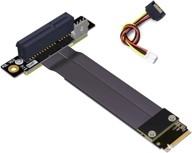 Main image of ADT-Link M.2 NVMe to PCI-Express x4 Turn Right Turn Left 4X to M.2 NVMe M Key 2280 Riser Card Gen3.0 Extender Line 32G/BPS (15cm, R42DL)