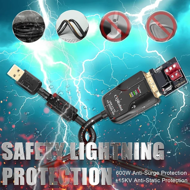 Alt view image 5 of 6 - CQRobot Industrial 10.5 ft USB to RS485/RS422 Serial Port Adapter Cable