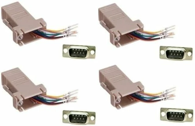 Main image of 12x Pack db9 Male to rj45 Modular Extender Converter 8p8c Adapter Connector Lot