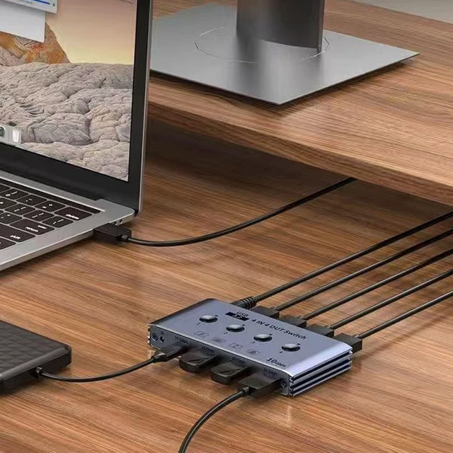 Alt view image 2 of 7 - Asixxsix USB 3.2 Transform Selector 4 Computers, 10Gbps (US Plug)