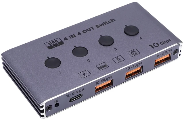 Main image of Asixxsix USB 3.2 Transform Selector 4 Computers, 10Gbps (US Plug)