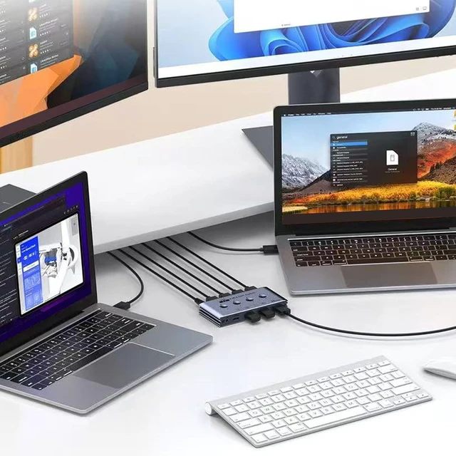 Alt view image 3 of 7 - Asixxsix USB 3.2 Transform Selector 4 Computers, 10Gbps (US Plug)