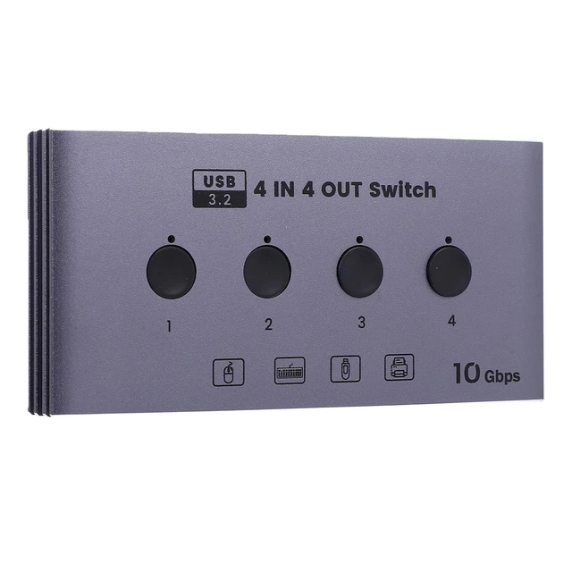 Alt view image 6 of 7 - Asixxsix USB 3.2 Transform Selector 4 Computers, 10Gbps (US Plug)
