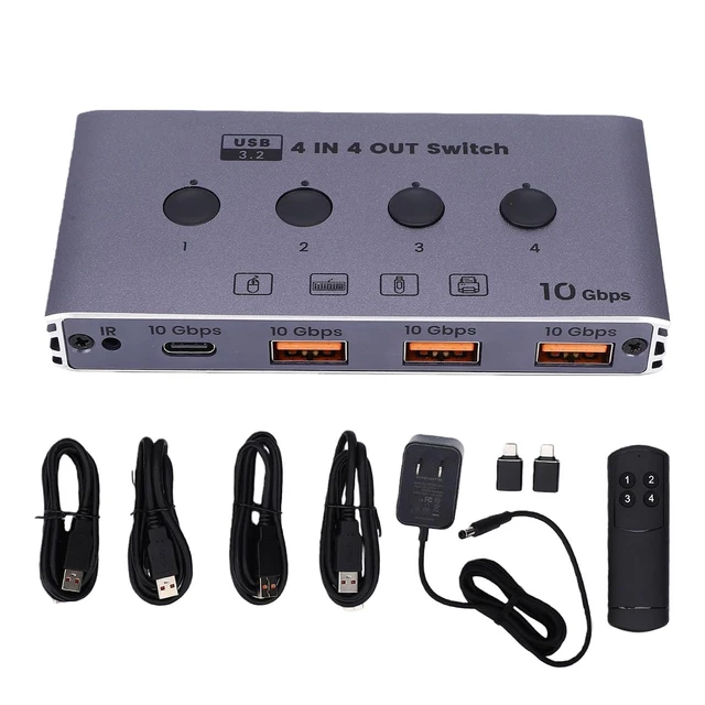 Alt view image 5 of 7 - Asixxsix USB 3.2 Transform Selector 4 Computers, 10Gbps (US Plug)