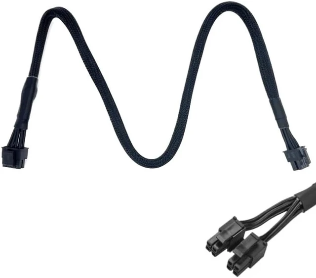 Alt view image 4 of 7 - RM750e RM850e RM1000e RM1200e RMe Type 4 Modular PSU, CPU Power Cable 8Pin to 4+4Pin EPS12V Sleeved Net, 60 CM 18AWG