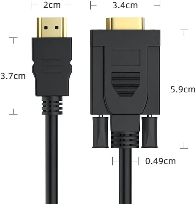 Alt view image 6 of 6 - HDMI-Compatible to VGA Adapter Connecto Line Converter Cable 1.8M FHD 1920 1080P for Desktop PC TV Monitor Projector