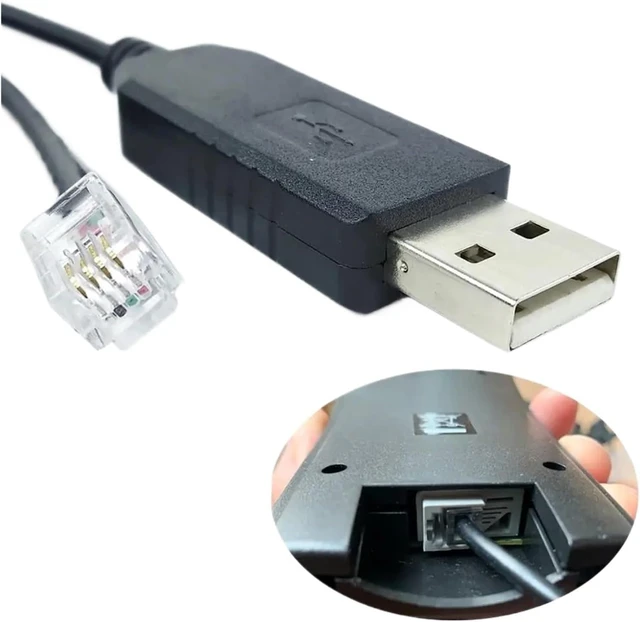 Alt view image 2 of 4 - F/;TD/;1 USB to RJ9 4P4C RS232 Serial Converter Adapter Cable Fit Compatible Nexstar EQ6 Telescopes PC USB Hand Control(1.8M)