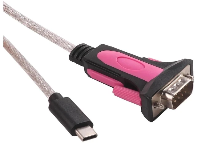 Main image of USB Type C to DB9 Male RS232 Serial Adapter Cable with Original FTDI Chip for Programming, Debugging & Legacy Device Connection