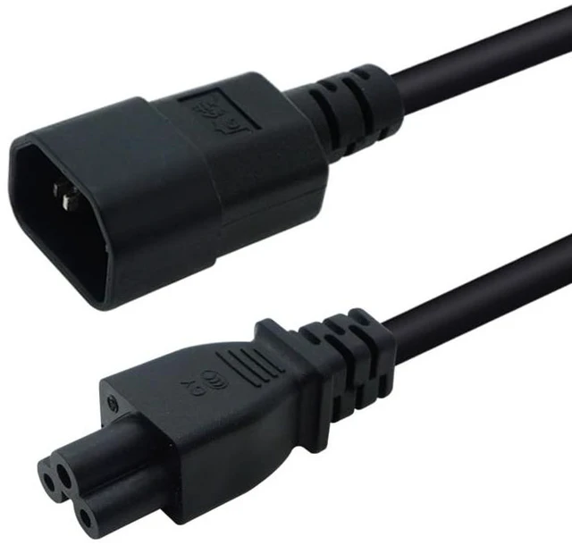 Alt view image 2 of 6 - IEC 320 C14 Male Plug to C5 Female Adapter Cable IEC 3 Pin Male to C5 PDU PSU Power Converter Cord(300cm)