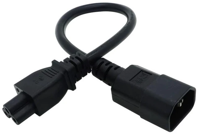 Alt view image 4 of 6 - IEC 320 C14 Male Plug to C5 Female Adapter Cable IEC 3 Pin Male to C5 PDU PSU Power Converter Cord(300cm)